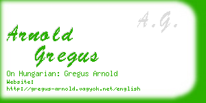 arnold gregus business card